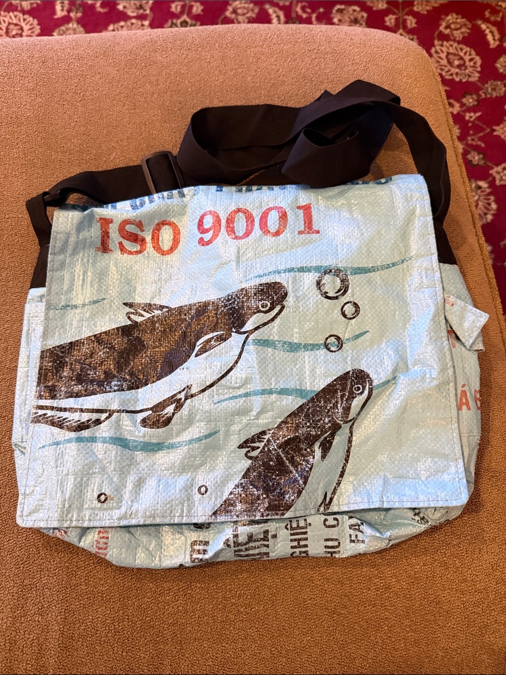 Gecko Traders Recycled Plastic Crossbody Messenger Bag Catfish (TD)